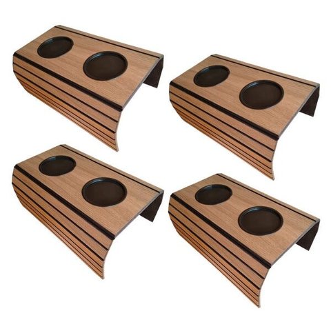 Kit 04 Bandejas Esteira Para Braço De Sofá Porta Copo Plástico Tabaco - SSX Multicoisas
