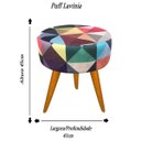 Ver imagem 3 de Puff Redondo Lavínia Triângulo Sala Pês Palito - Ssx Multicoisas