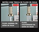 Ver imagem 6 de Torneira Gourmet Cozinha Preta Dourada Quente Fria Flexível