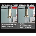 Ver imagem 6 de Torneira Gourmet Cozinha Preta Dourada Quente Fria Flexível