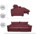 Ver imagem 2 de Sofá Retrátil e Reclinável 3,12M com Molas Ensacadas Cama Inbox Aconchego Tecido Suede Vinho