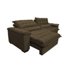 Sofá Retrátil e Reclinável 2,52m com Molas Ensacadas Cama Inbox Aconchego Tecido Suede Café - 7