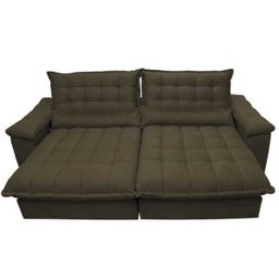 Sofá Retrátil e Reclinável 2,52m com Molas Ensacadas Cama Inbox Aconchego Tecido Suede Café - 5