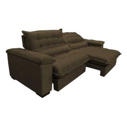 Sofá Retrátil e Reclinável 2,52m com Molas Ensacadas Cama Inbox Aconchego Tecido Suede Café - 6