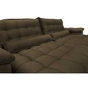 Ver imagem 4 de Sofá Retrátil e Reclinável 2,52m com Molas Ensacadas Cama Inbox Aconchego Tecido Suede Café