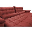 Ver imagem 4 de Sofá Retrátil e Reclinável 2,92M com Molas Ensacadas Cama Inbox Aconchego Tecido Suede Vermelho