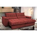 Ver imagem 1 de Sofá Retrátil e Reclinável 2,52M com Molas Ensacadas Cama Inbox Aconchego Tecido Suede Vermelho