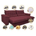Ver imagem 3 de Sofá Retrátil e Reclinável 2,92M com Molas Ensacadas Cama Inbox Aconchego Tecido Suede Vinho