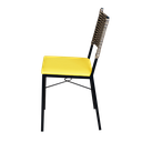 Ver imagem 3 de Kit 4 Cadeiras Para Cozinha Preta Ratan Cappuccino Assento Estofado - Amarelo