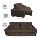 Ver imagem 2 de Sofá 2,72M Retrátil e Reclinável com Molas Cama Inbox Confort Tecido Suede Velusoft Café