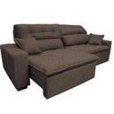 Ver imagem 6 de Sofá 2,72M Retrátil e Reclinável com Molas Cama Inbox Confort Tecido Suede Velusoft Café