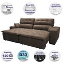 Ver imagem 3 de Sofá 2,72M Retrátil e Reclinável com Molas Cama Inbox Confort Tecido Suede Velusoft Café