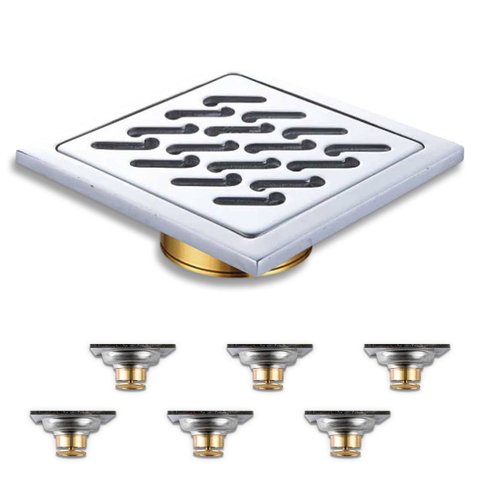 Ralo 10x10 Aço Inox Kit 6 Banheiro Lavabo Box Anti Odor Inseto Higienico Seguro Resistente Cozinha Q