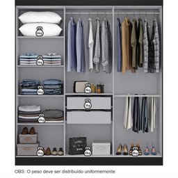 Guarda-Roupa Casal 6 Portas 2 Gavetas Paris - 5