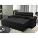 Ver imagem 1 de Sofá 2,72M Retrátil e Reclinável com Molas Cama Inbox Top Tecido Suede Velusoft Preto