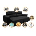 Ver imagem 3 de Sofá 2,72M Retrátil e Reclinável com Molas Cama Inbox Top Tecido Suede Velusoft Preto