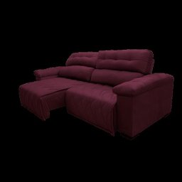 Sofá 2,72M Retrátil e Reclinável com Molas Cama Inbox Top Tecido Suede Velusoft Vinho - 4