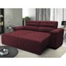 Sofá 2,72M Retrátil e Reclinável com Molas Cama Inbox Top Tecido Suede Velusoft Vinho - 1