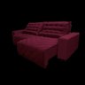 Sofá 2,22M Retrátil e Reclinável com Molas Cama Inbox Plus Tecido Suede Velusoft Vinho - 7