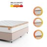 Cama Box Casal Colchão Molas Ensacadas Real 138x188x65cm Branco / Bege - Suporta até 130Kg - 5