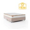 Cama Box Casal Colchão Molas Ensacadas Real 138x188x65cm Branco / Bege - Suporta até 130Kg - 6