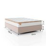 Cama Box Casal Colchão Molas Ensacadas Real 138x188x65cm Branco / Bege - Suporta até 130Kg - 3