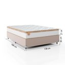 Ver imagem 3 de Cama Box Casal Colchão Molas Ensacadas Real 138x188x65cm Branco / Bege - Suporta até 130Kg