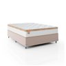 Cama Box Casal Colchão Molas Ensacadas Real 138x188x65cm Branco / Bege - Suporta até 130Kg - 2