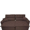 Ver imagem 4 de Sofá 2,92M Retrátil e Reclinável com Molas Cama Inbox Confort Tecido Suede Velusoft Café
