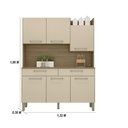 Ver imagem 5 de Armário de Cozinha Compacta 6 Portas 2 Gavetas Viena - Freijó/vanilla