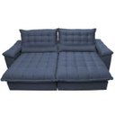 Ver imagem 5 de Sofá Retrátil e Reclinável 2,72M com Molas Ensacadas Cama Inbox Aconchego Tecido Suede Azul