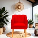 Ver imagem 2 de Kit com 2 Poltronas Cadeira para Sala Confortável e Moderna Mila Suede:vermelho