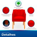 Ver imagem 3 de Kit com 2 Poltronas Cadeira para Sala Confortável e Moderna Mila Suede:vermelho