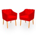 Ver imagem 1 de Kit com 2 Poltronas Cadeira para Sala Confortável e Moderna Mila Suede:vermelho