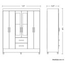 Ver imagem 3 de Guarda Roupa Mobi 6 Portas 2 Portas Cinamomo com Off White - Albatroz