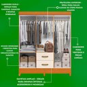 Ver imagem 6 de Guarda Roupa Mobi 6 Portas 2 Portas Cinamomo com Off White - Albatroz