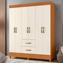 Ver imagem 4 de Guarda Roupa Mobi 6 Portas 2 Portas Cinamomo com Off White - Albatroz