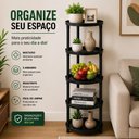 Ver imagem 6 de Estante Organizadora Modular Multiuso 5 Andares Preta com Prateleiras Vazadas para Cozinha Sala