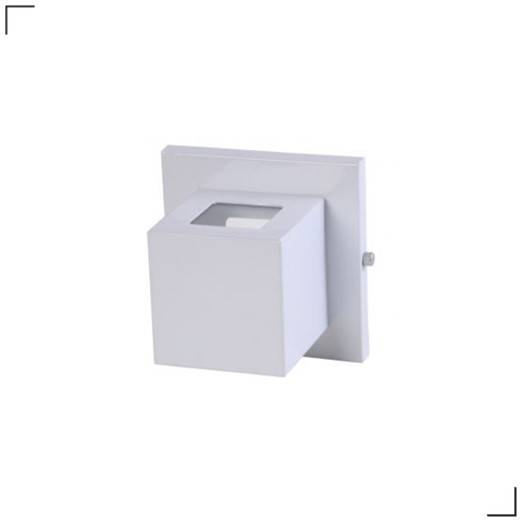 Arandela Box Cubo com 2 Fachos - Interna e Externa:branco