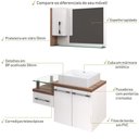 Ver imagem 5 de Conjunto Balcão C-cuba Q39 e Espelheira Legno 830 Branco Chess C-carvalho Dark Branco Chess C-nogal