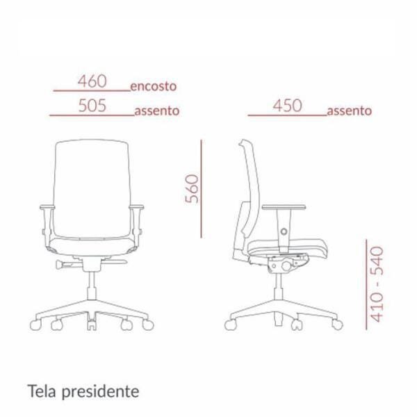 Cadeira Giratória Presidente Brizza Azul - 2