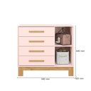 Ver imagem 3 de Cômoda P/ Roupas Quarto Infantil Bebê 4 Gavetas 1 Porta Q Encanto Slim 4355 Qmovi Rosa - Qmovi