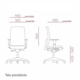 Cadeira Giratória Presidente Brizza Preta - 2