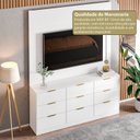 Ver imagem 7 de Cômoda com Painel para TV até 60 Polegadas com 9 Gavetas Sun Yescasa Branco