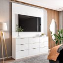 Ver imagem 1 de Cômoda com Painel para TV até 60 Polegadas com 9 Gavetas Sun Yescasa Branco