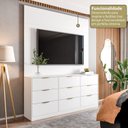 Ver mais imagens de Cômoda com Painel para TV até 60 Polegadas com 9 Gavetas Sun Yescasa Branco