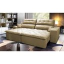 Ver imagem 1 de Sofá 2,02M Retrátil e Reclinável com Molas Cama Inbox Confort Tecido Suede Velusoft Bege