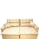 Ver imagem 4 de Sofá 2,02M Retrátil e Reclinável com Molas Cama Inbox Confort Tecido Suede Velusoft Bege