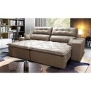 Ver imagem 1 de Sofá 2,02M Retrátil e Reclinável com Molas Cama Inbox Confort Tecido Suede Velusoft Castor