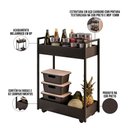 Ver imagem 4 de Fruteira Carrinho Multiuso Industrial 2 Prateleiras Manu M05 Preto - Inoviza